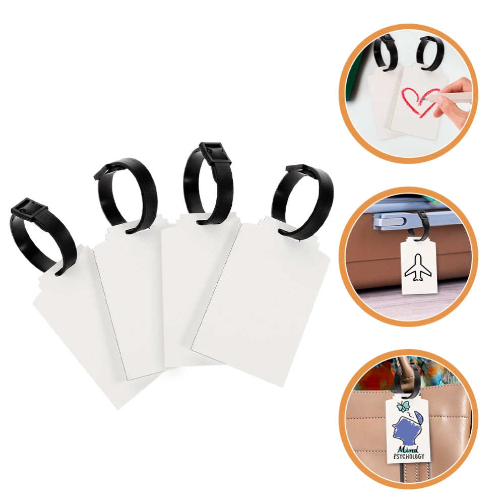 4pcs Diy Blank Board Hanging Luggage Tags Heat Transfer Name Id Cards Sublimation Blank Board