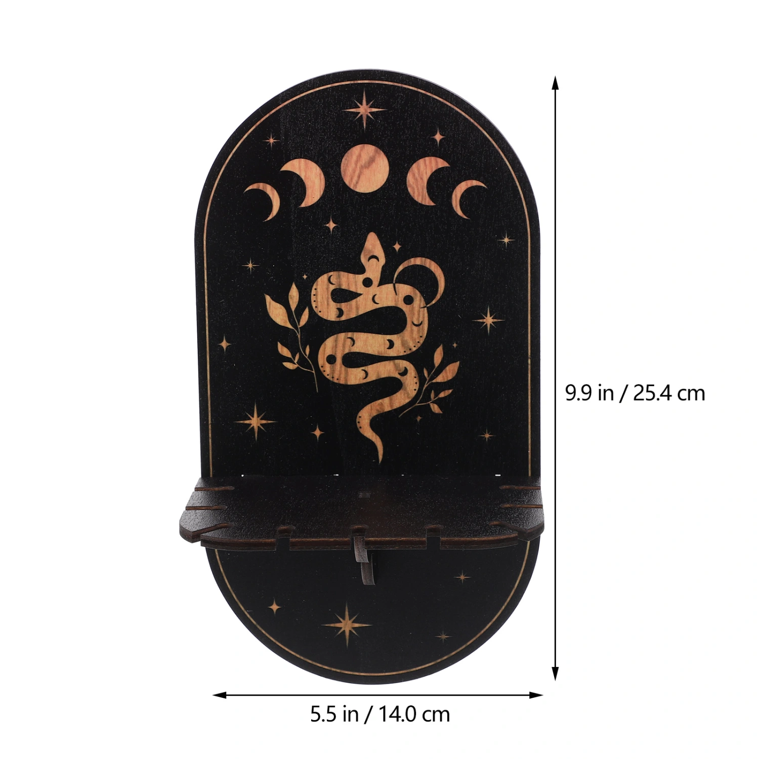 Decorative Wall Shelf Wooden Crystal Display Shelf Bohemian Style Wall Candle Shelf