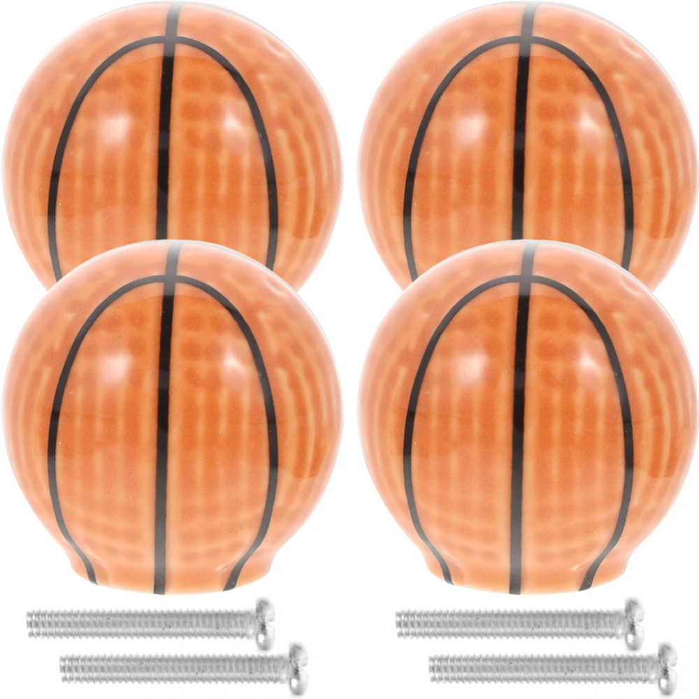 4pcs Cabinet Doorknob Furniture Knobs Drawer Pulls Handle Basketball Shape Cupboard Knobs