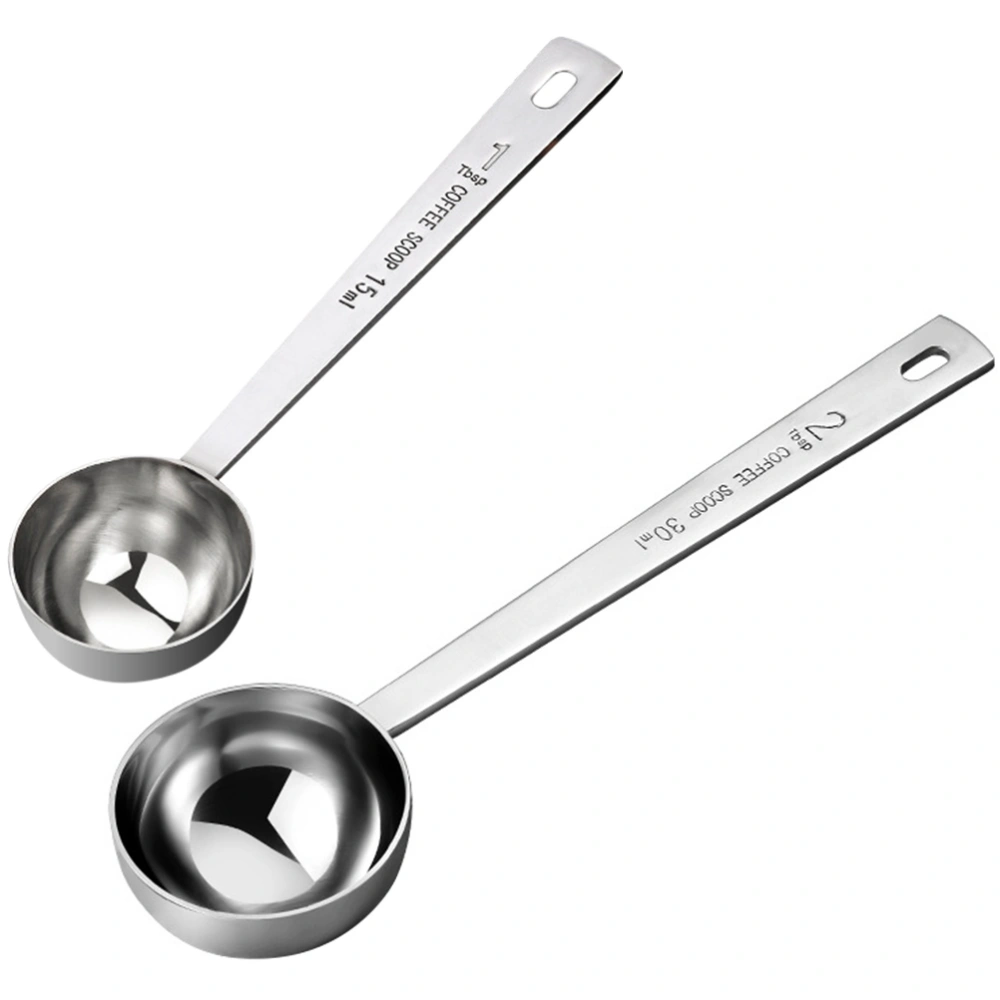  2pcs Stainless Steel Measuring Spoon Coffee Scoop Baking Powder Measuring Spoon