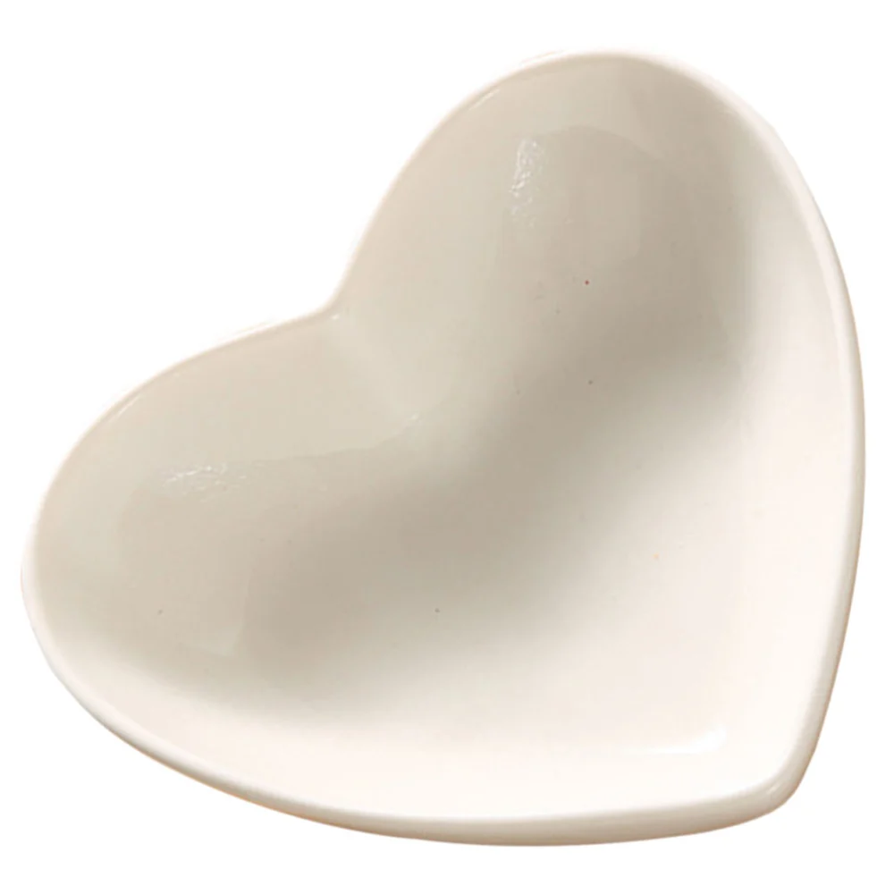 Heart Shaped Ceramic Dish Snack Serving Dish Sushi Soy Sauce Dipping Bowl for Party