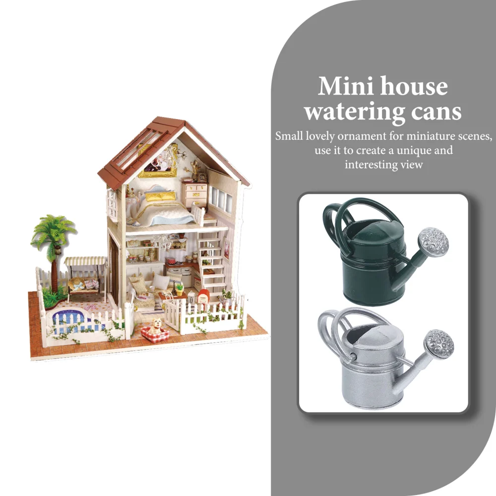 2Pcs Miniature Watering Can Micro Landscape Mini Water Kettle Garden Tools Accessories