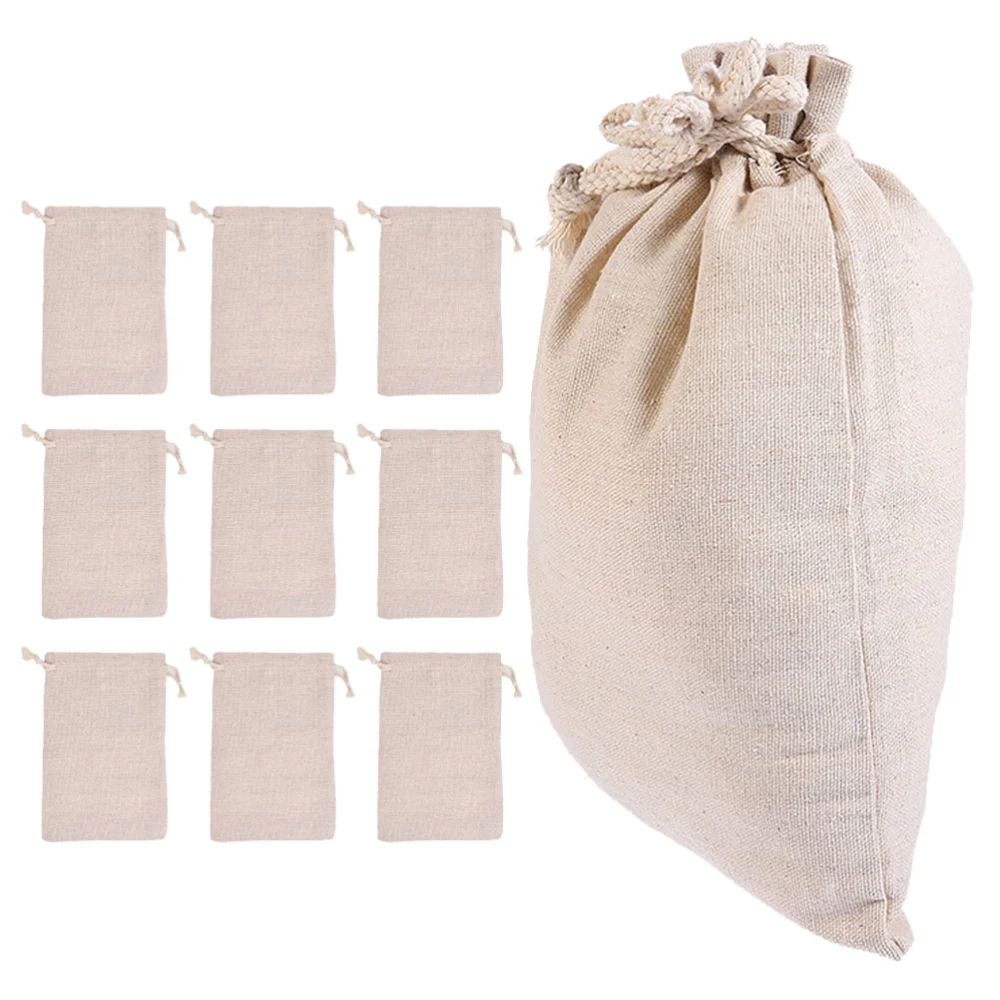 10Pcs Small Spice Bags Drawstring Grain Bags Kitchen Storage Organizers Drawstring Bags for Spice