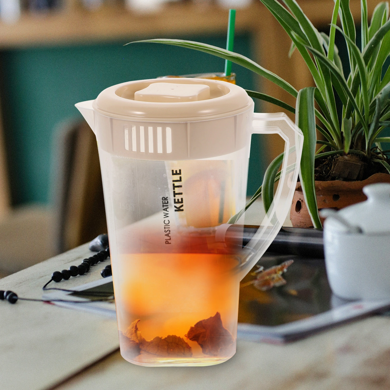 Water Pitcher Iced Tea Pitcher Clear Beverage Pitcher Cold Lemonade Juice Jar with Lid