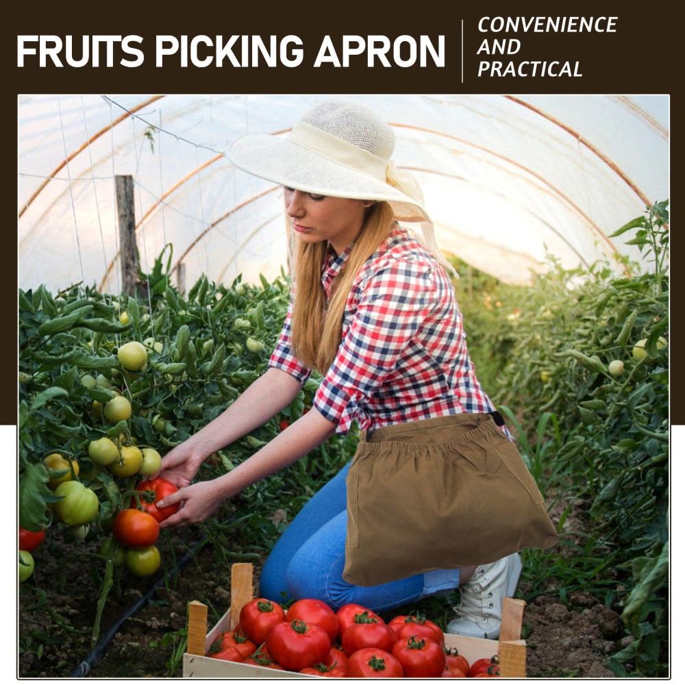 Fruit Picking Apron Fruits Picking Bag Fruit Bag Apron Outdoor Fruits Vegetable Picking Bag Random Color