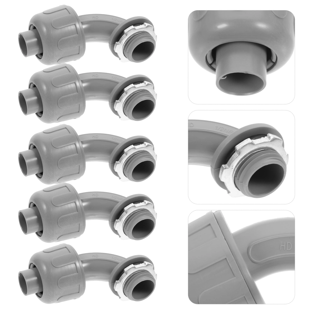 5pcs Electrical Conduit 1/2 Inch Angle Fitting Liquid Tight Fitting For Home