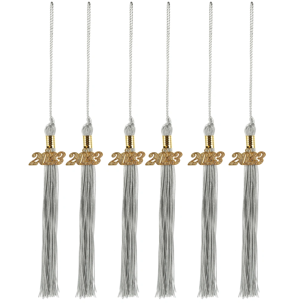 6pcs Graduation Cap Tassel Charm 2023 Tassel Charms Hat Tassel Graduation Party Supplies