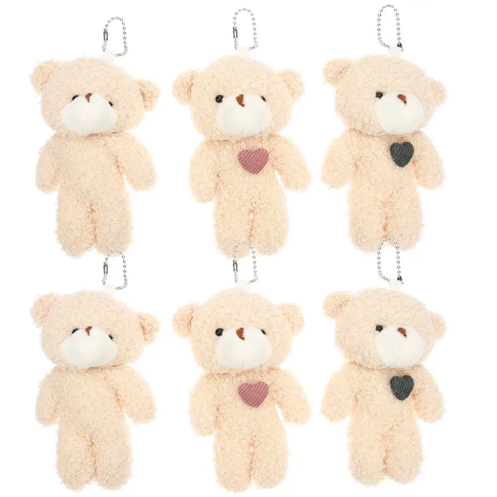 12Pcs Plush Bear Stuffed Animal Plush Keychain Pendants Bag Backpack Hanging Decor