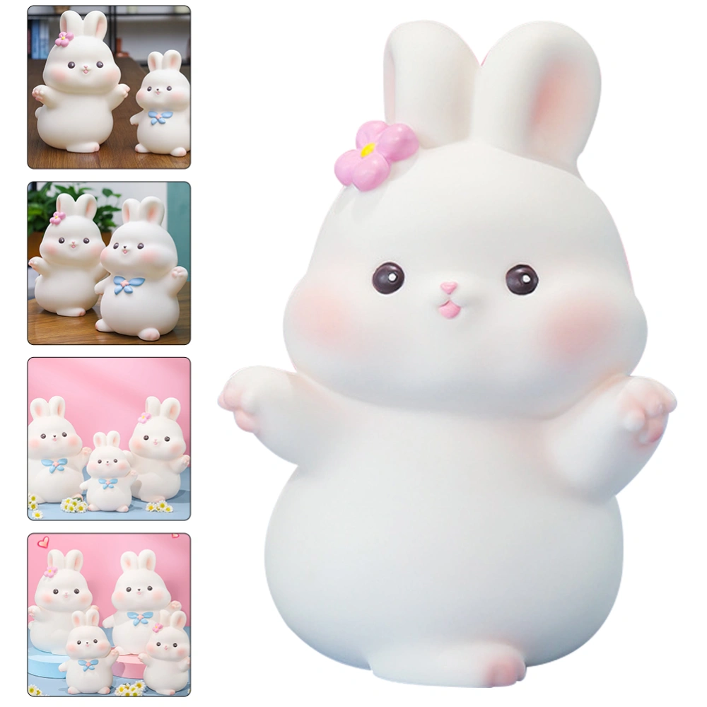 Cartoon Rabbit Piggy Bank Coin Saving Pot Coin Storage Box Tabletop Piggy Bank Lovely Bunny Statue