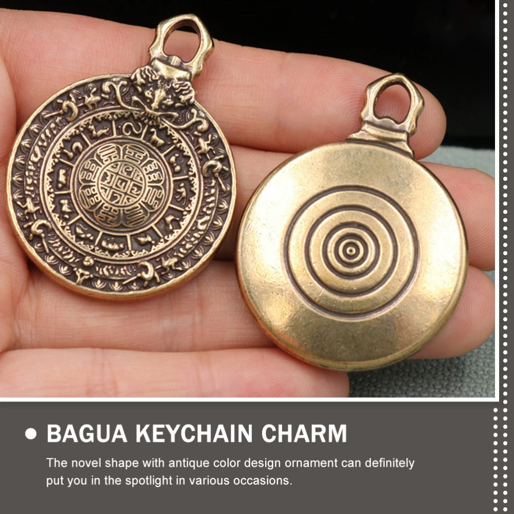 2Pcs Bagua Board Pendant Brass Bagua Pendant Brass Bagua Hanging Decor Keychain Craft