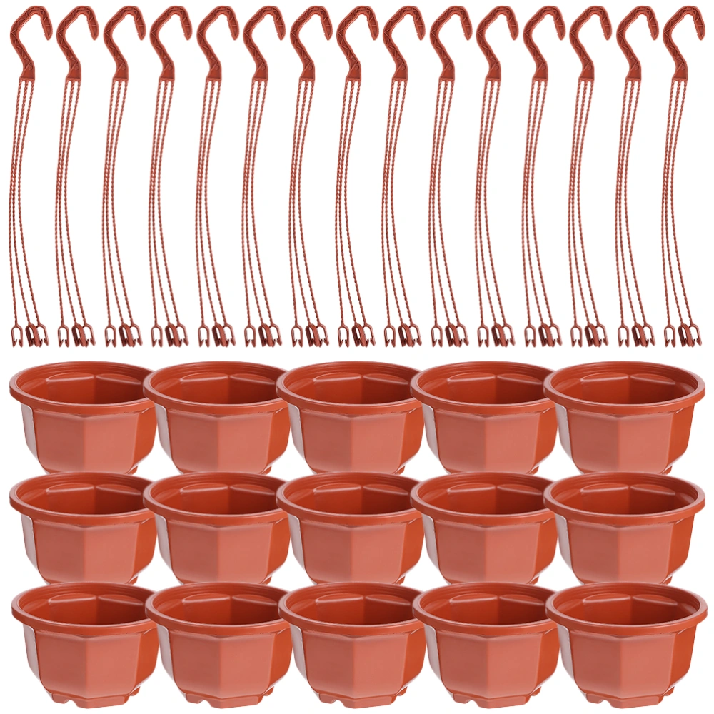 15 sets Hanging Planter Pots Flower Hanging Basket Hanging Planter Flowerpot with Hooks