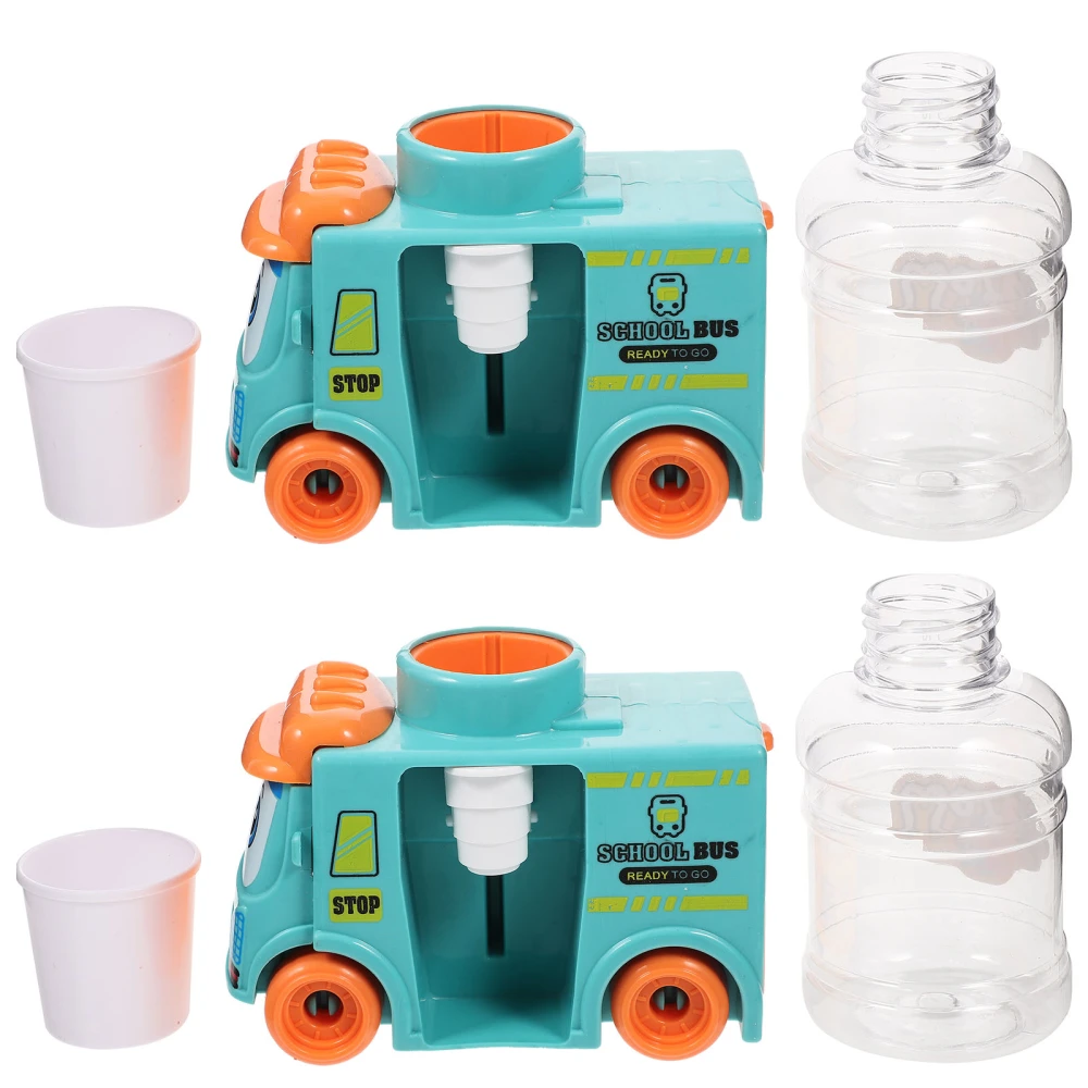 2pcs School Bus Model Mini Water Dispenser Educational  Pretend Play Kids Water Dispenser