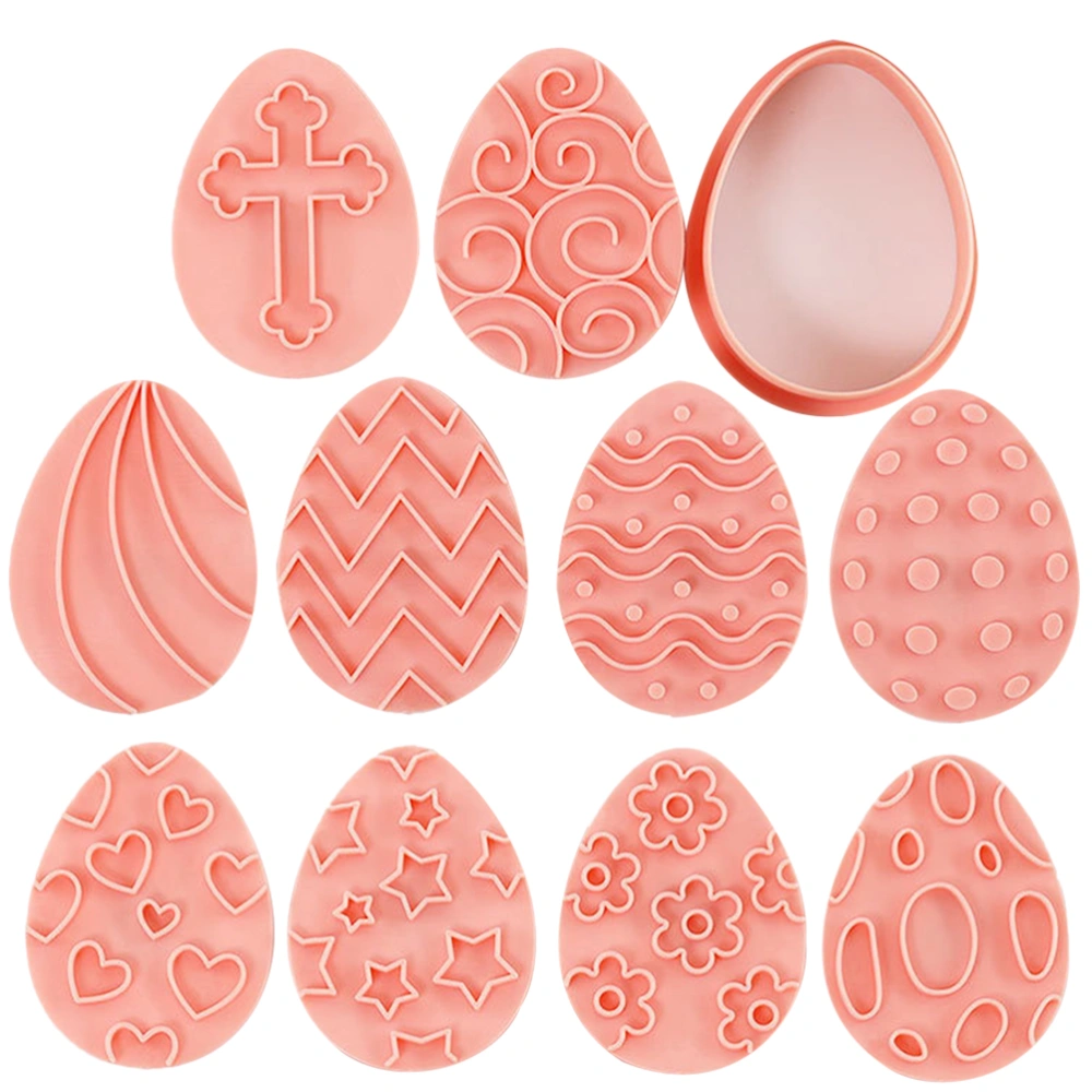 10pcs Biscuit Mould Easter Cookie Cutters Cookie Pressing Cutter Embossing Mold