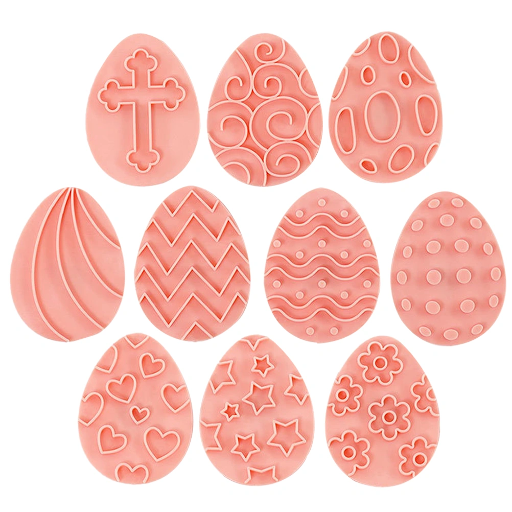 10pcs Biscuit Mould Easter Cookie Cutters Cookie Pressing Cutter Embossing Mold
