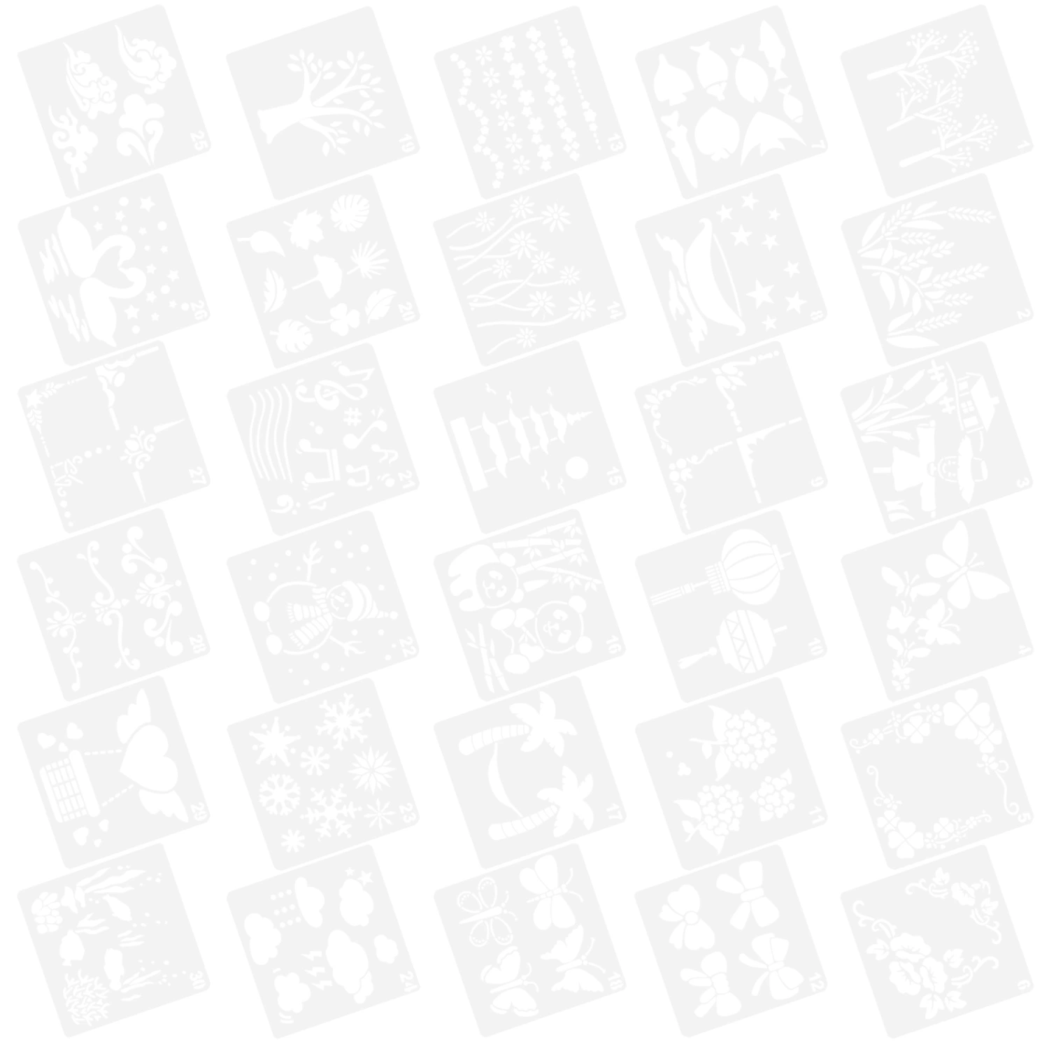 30pcs Drawing Stencils Children Painting Stencils Plastic Stencils Children Drawing Stencils