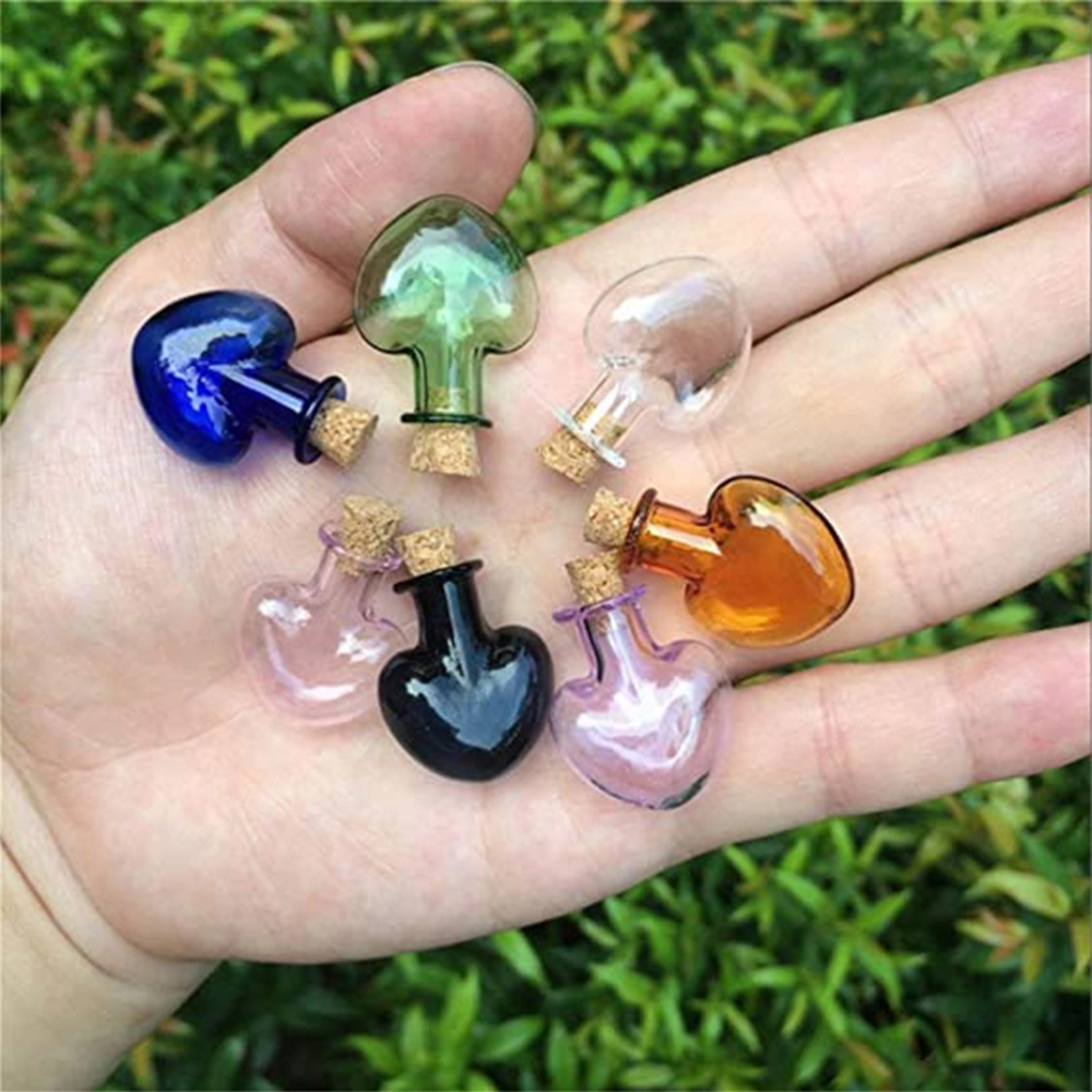 7pcs Glass Wish Bottles Cork Lid Sand Keepsake Heart Type Glass Favor Jars