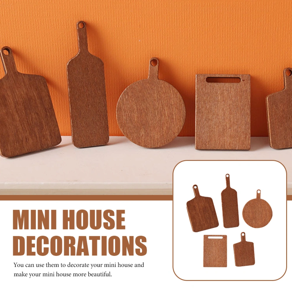 10Pcs Mini Cutting Board Mini House Cutting Board Model Miniature Wooden Chopping Board Decor