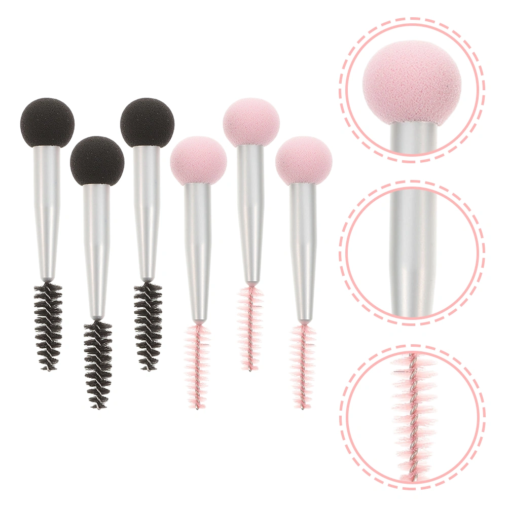 6pcs Beauty Sponge Make up Brush Sponge Mushroom Head Make up Brush Applicator Eyelash Brush