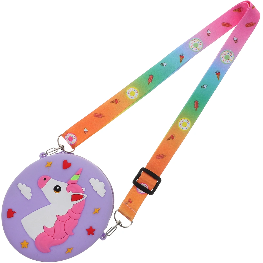 Cartoon Silicone Unicorn Pattern Crossbody Bag Single Shoulder Bag Kids Crossbody Bag