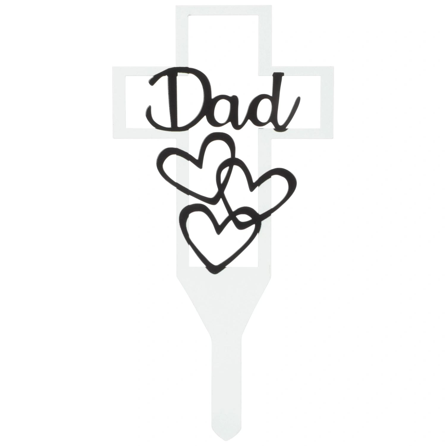 Cemetery Memorial Cross Stake Metal Cross Yard Stake Grave Marker for Dad