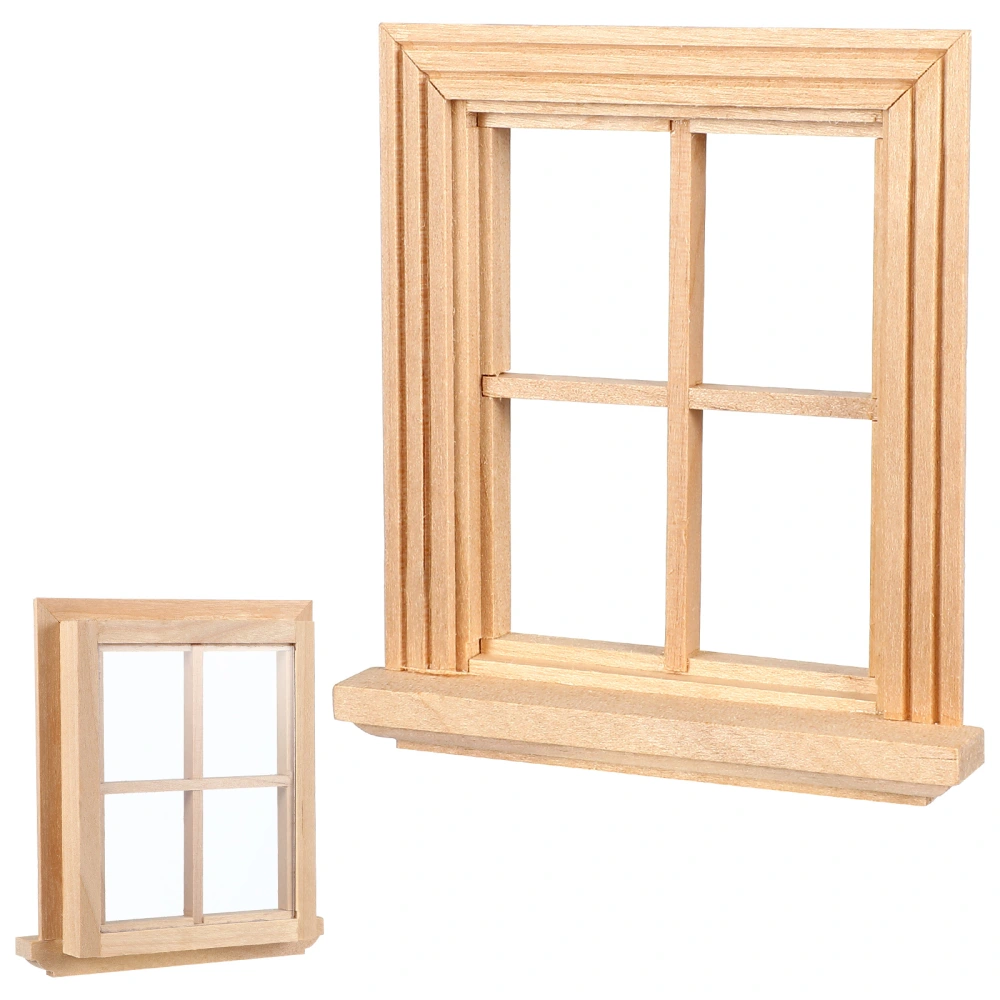 Mini Window Frame Model Ornament Miniature Furniture Window Decoration for Toy House Doll House