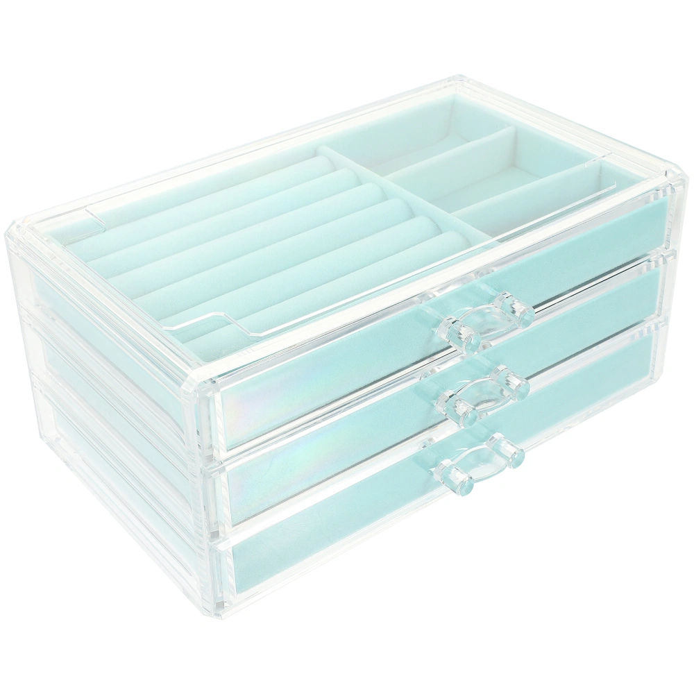 Three-layer Jewelry Box Portable Necklace Rings Organizer Jewelry Container