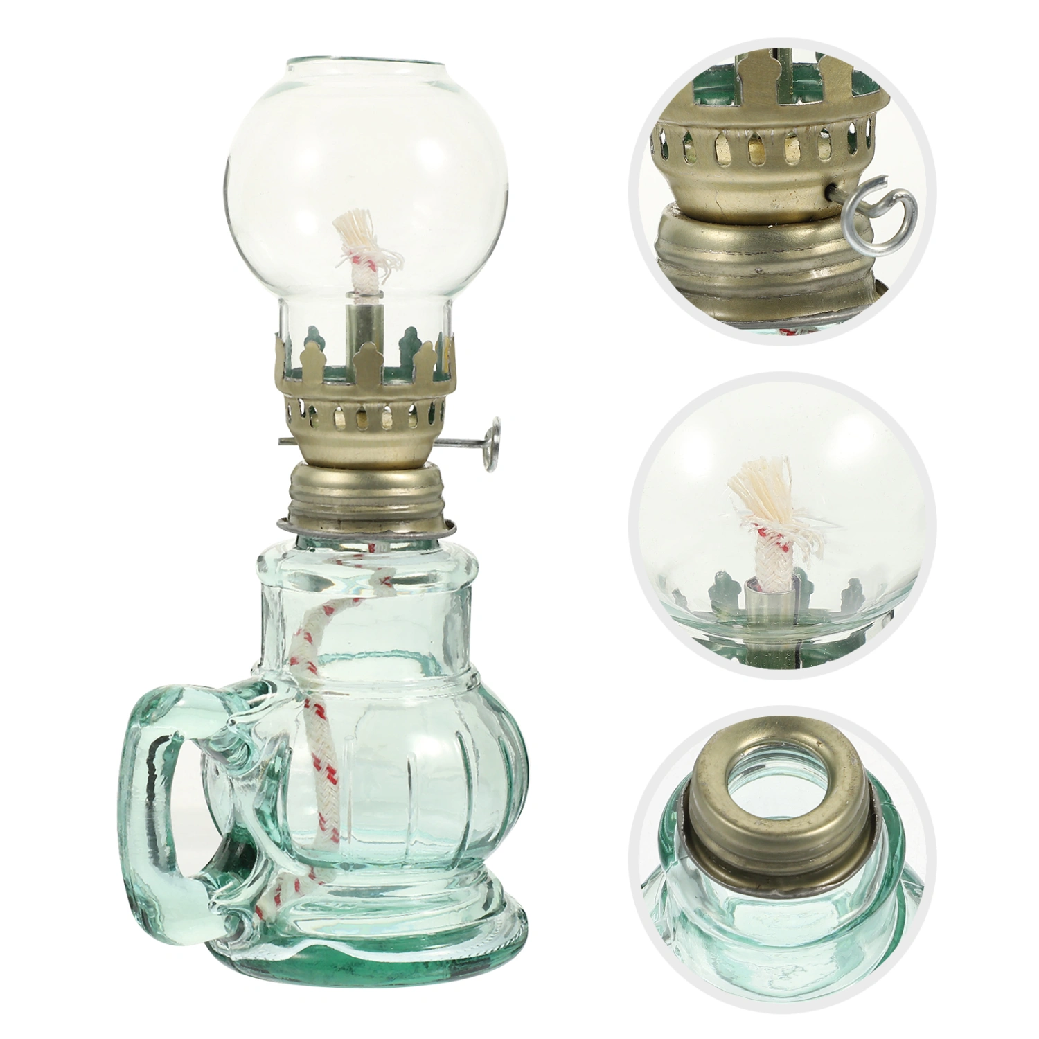 Retro Kerosene Glass Kerosene Lamp Vintage Oil Lantern Desktop Lighting Decoration