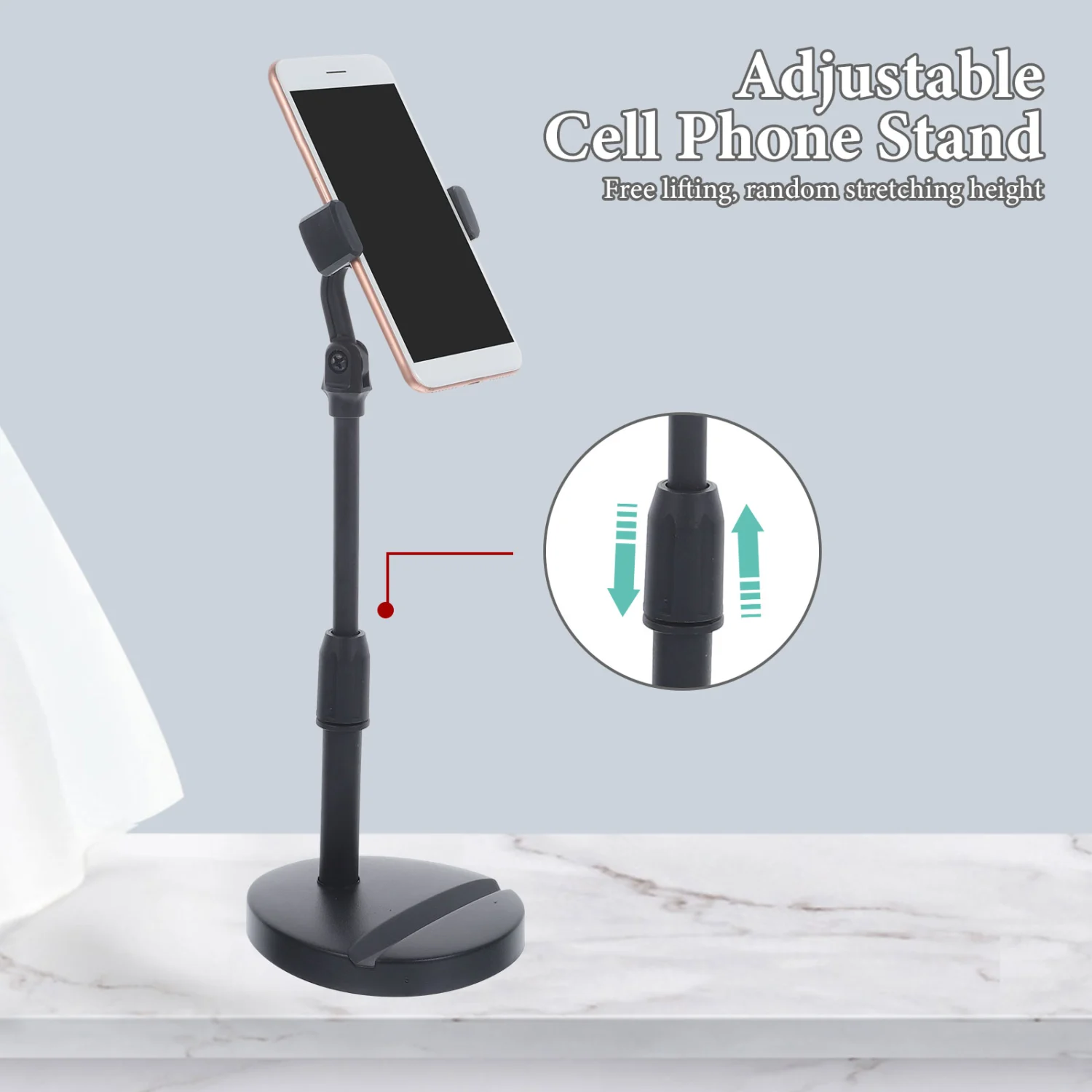 Desktop Adjustable Phone Holder Shelf Portable Cell Phone Rack Telescopic Phone Bracket