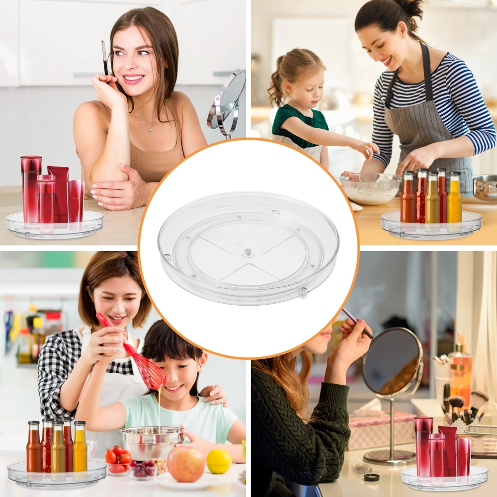 Round Seasoning Shelf Rotating Storage Tray Cosmetic Organizer Seasoning Rack