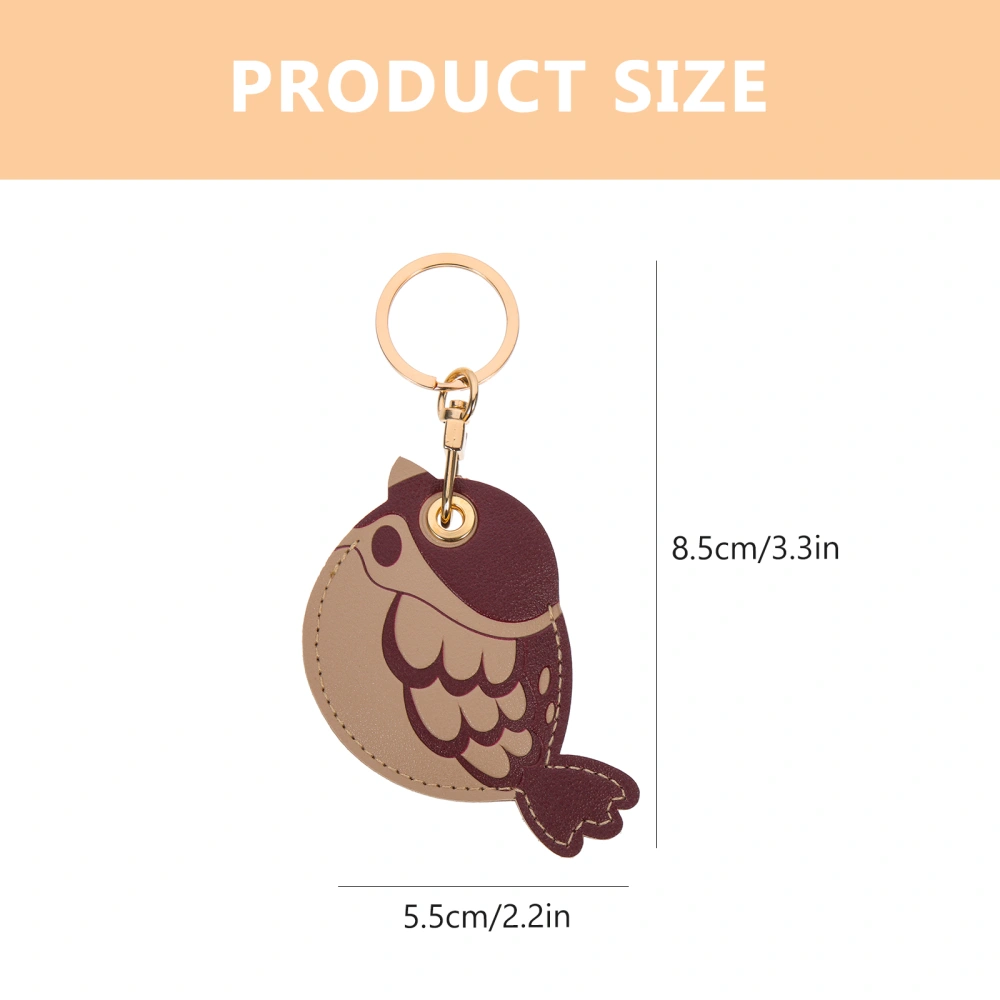 2pcs Adorable Cartoon Pattern Key Chain Pu Anti-scratch Protective Entrance Guard Card Cover