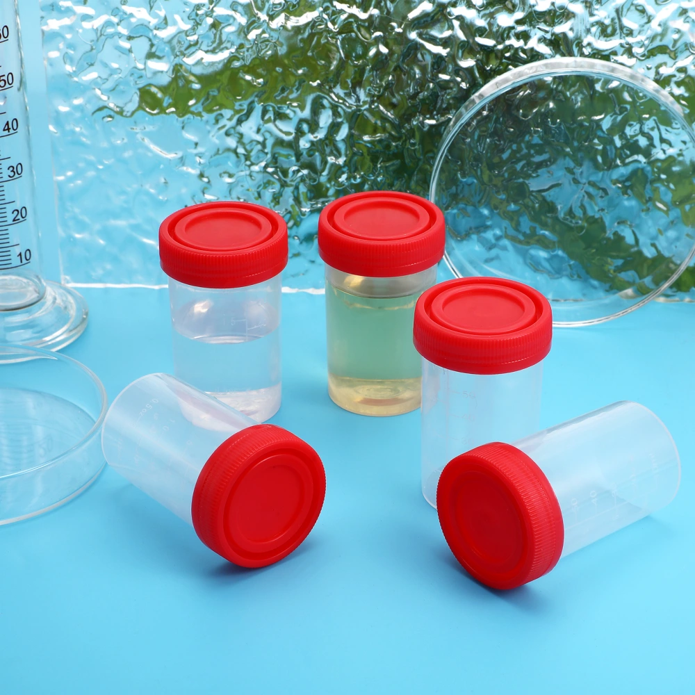 10 Pcs Specimen Containers Sample Bottles Urine Sample Pots Sample Cups with Lids