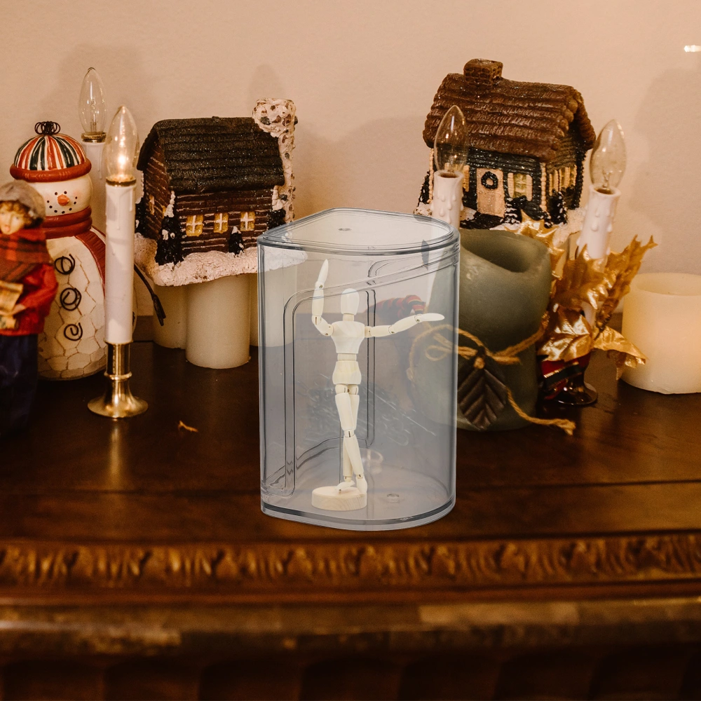 4Pcs Showcase Doll Display Stand Handicraft Showing Box Transparent Models Stand