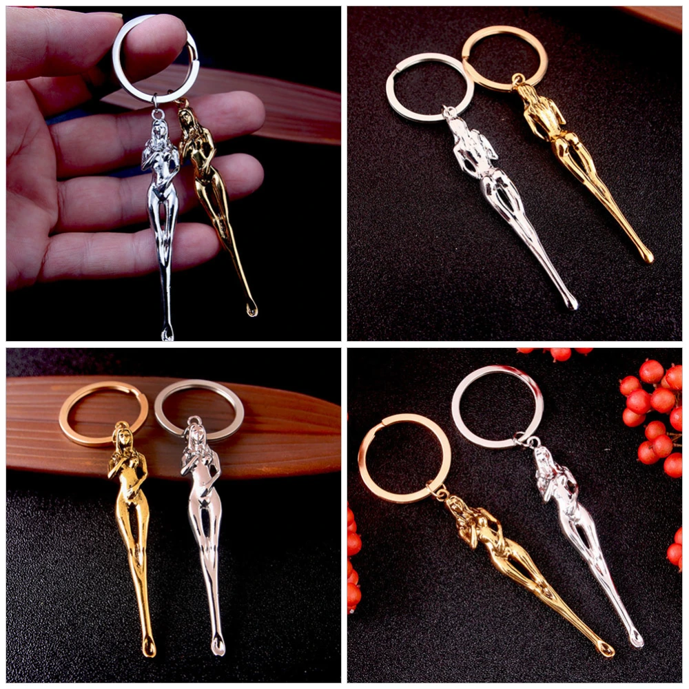 4pcs  Creative Vintage Brass Ear Spoon Key Hanging Beautiful Pendant Key Ring Pendant