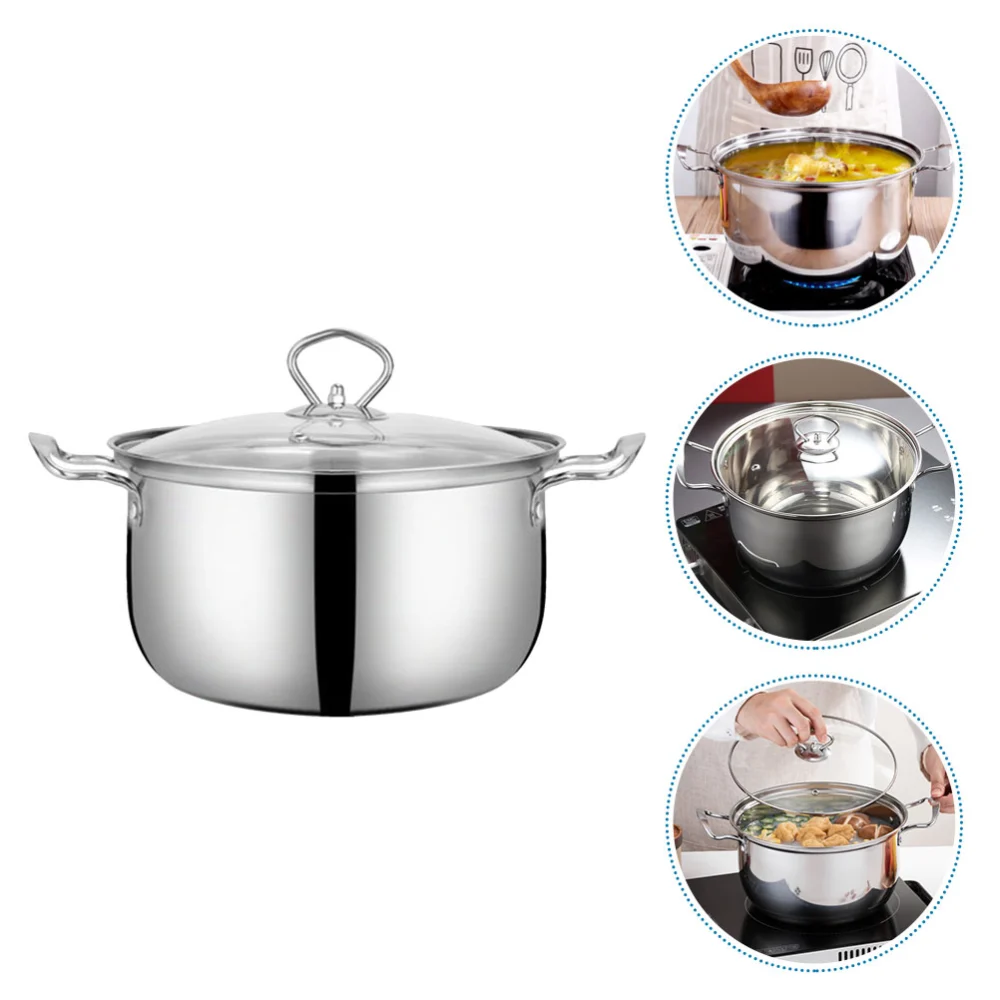 Stainless Steel Pot Metal Sauce Pan Milk Pot Kitchen Milk Stockpot Kitchen Cooking Pot with Lid