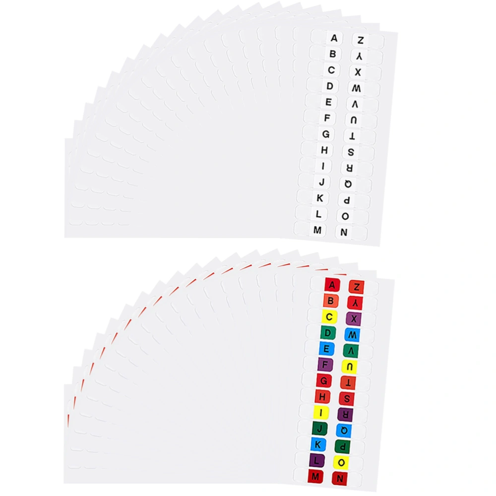 40 Sheets Page Markers Tabs Alphabet Tabs Plastic Notebook Alphabetical Tabs Self-adhesive Page Tabs