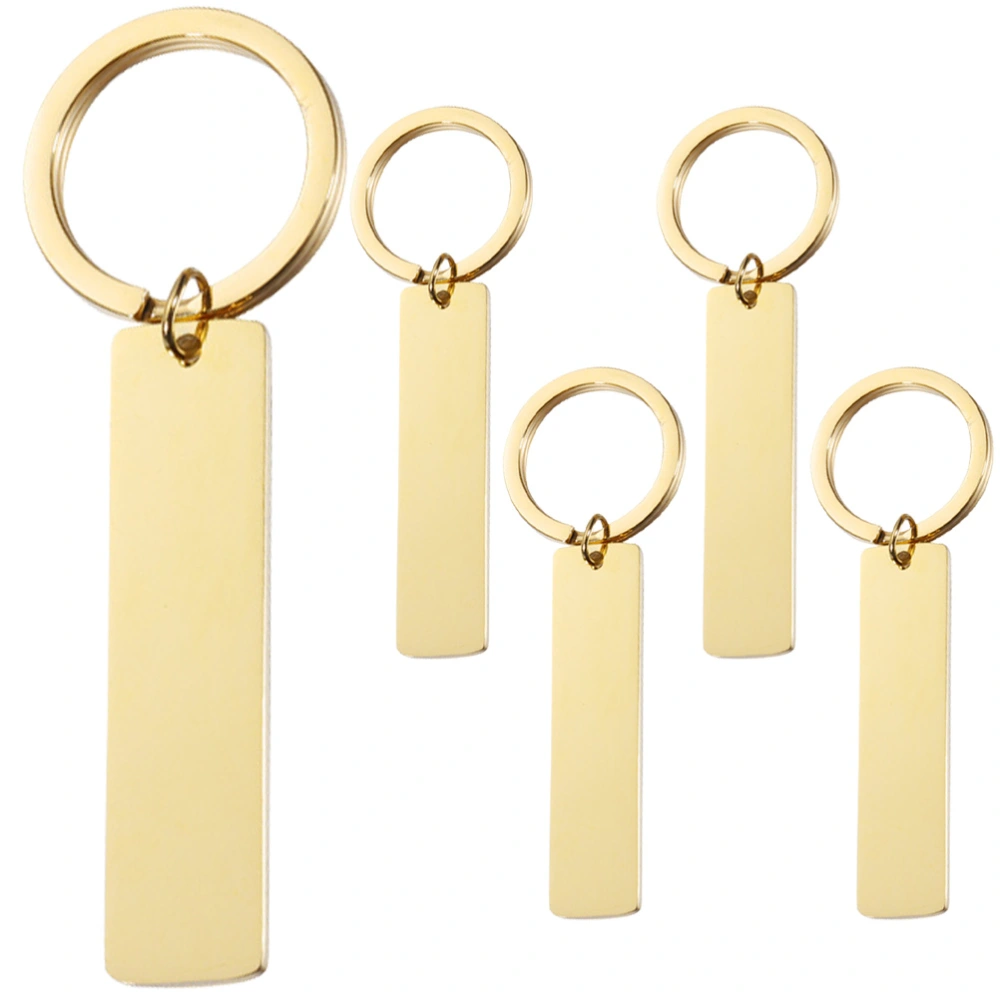 5pcs Blank Stainless Steel Key Chain Blank Keychain Blank Key Ring Key Tags For Number Tag