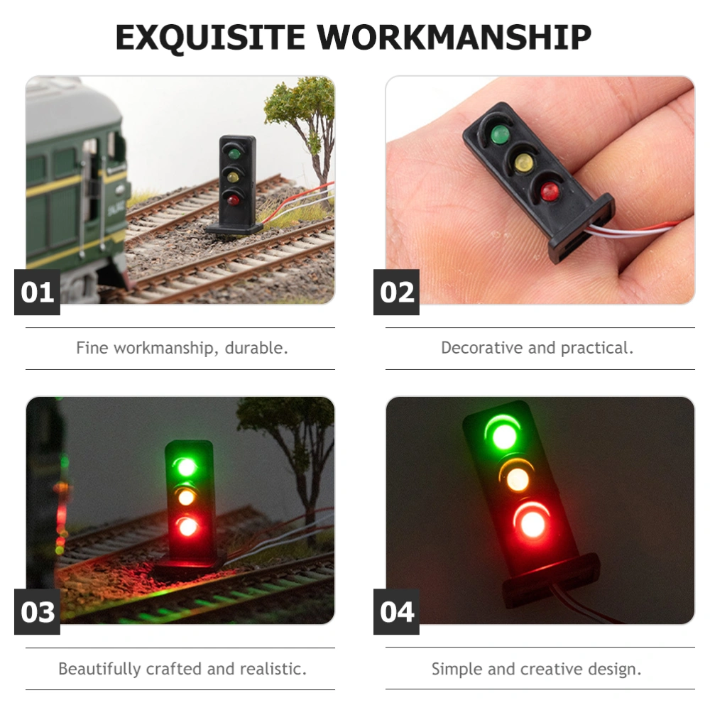 2pcs Railroad Light Model Sand Table Building Material Miniature Signals Light Model