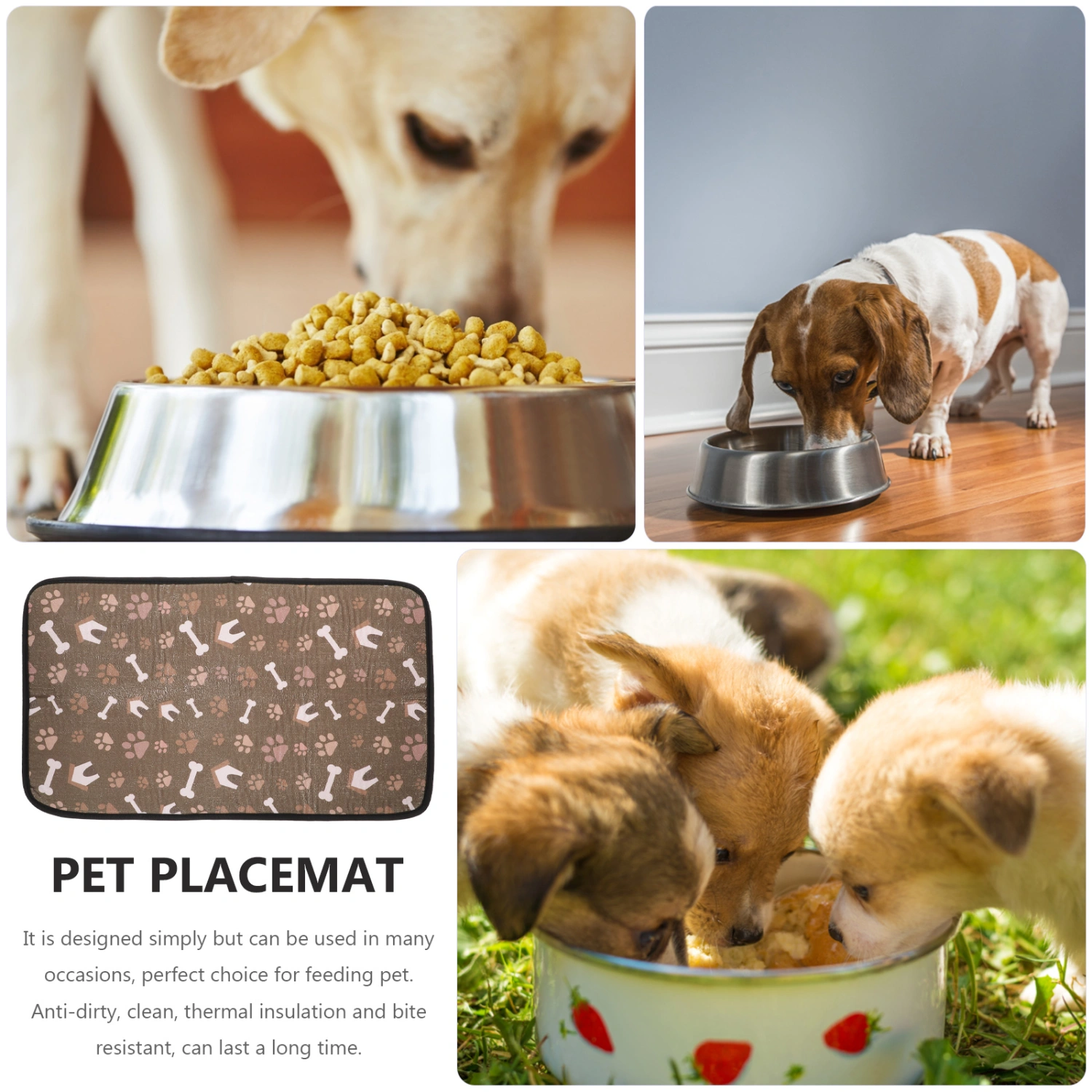 Dog Feeding Mat Cat Food Mat Non-skid Cat Bowl Mat Decorative Pet Bowl Mat Dog Bowl Floor Mat