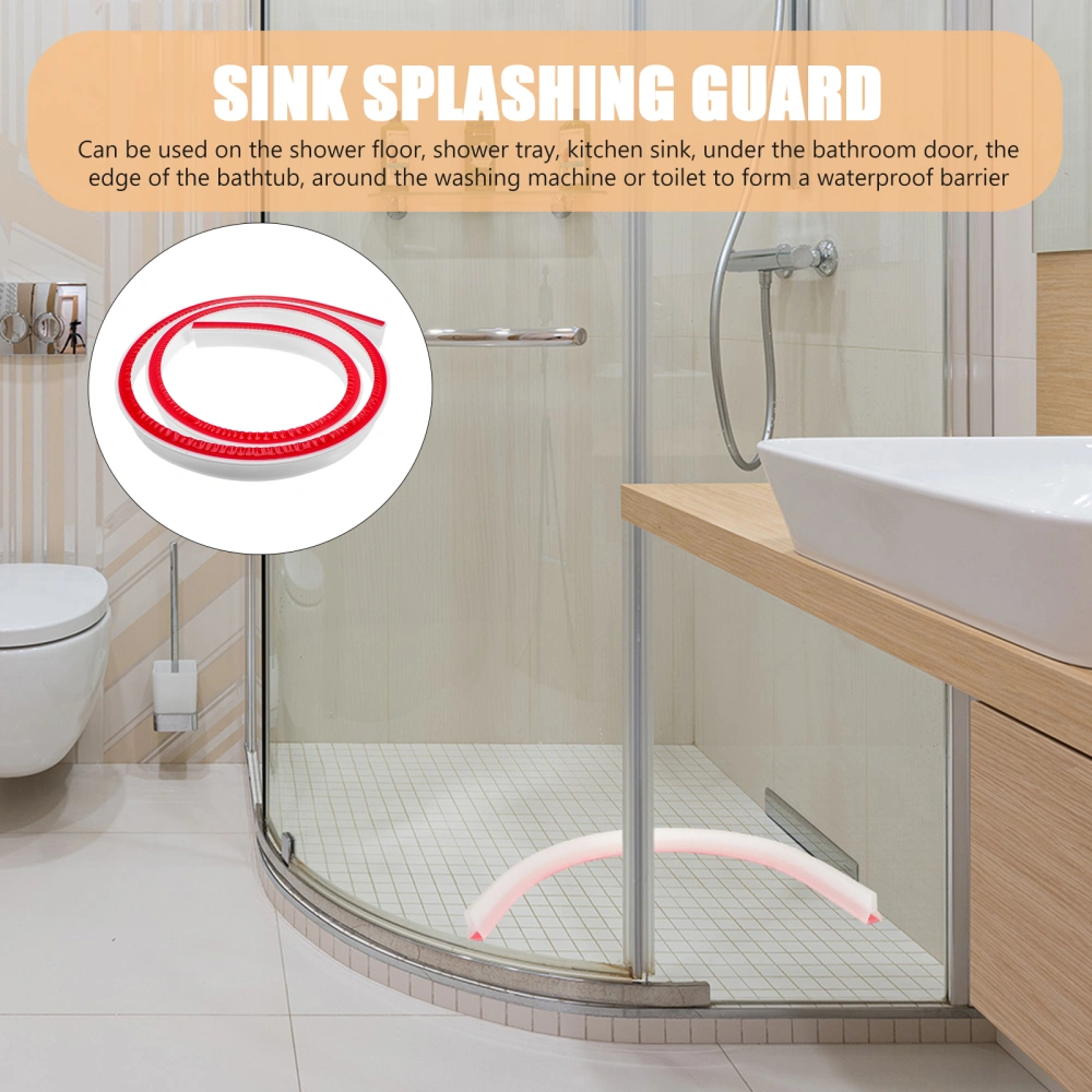 Sink Water Barrier 1.5m Adhesive Splashing Guard Shower Threshold Water Dam