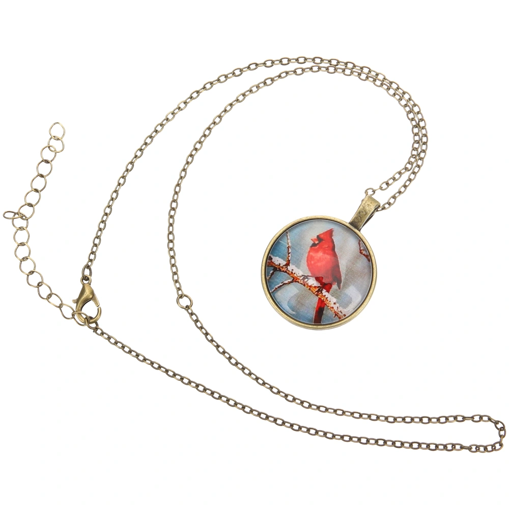 Cardinal Necklace Bird Necklace Retro Pendant Necklace Sweater Necklace for Women