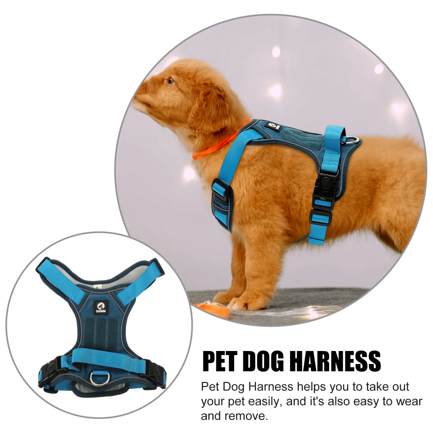 Dog Harness Pet Dog Harness Portable Puppy Harness Adjustable Pet Harness Reflective Dog Harness
