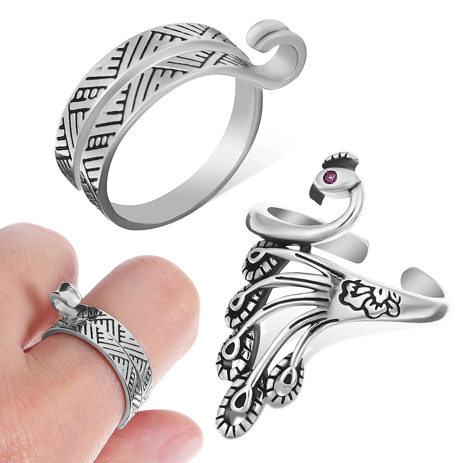 2 Pcs Crochet Rings Knitting Loop Rings Multi-purpose Yarn Guide Finger Rings Practical Crochet Rings