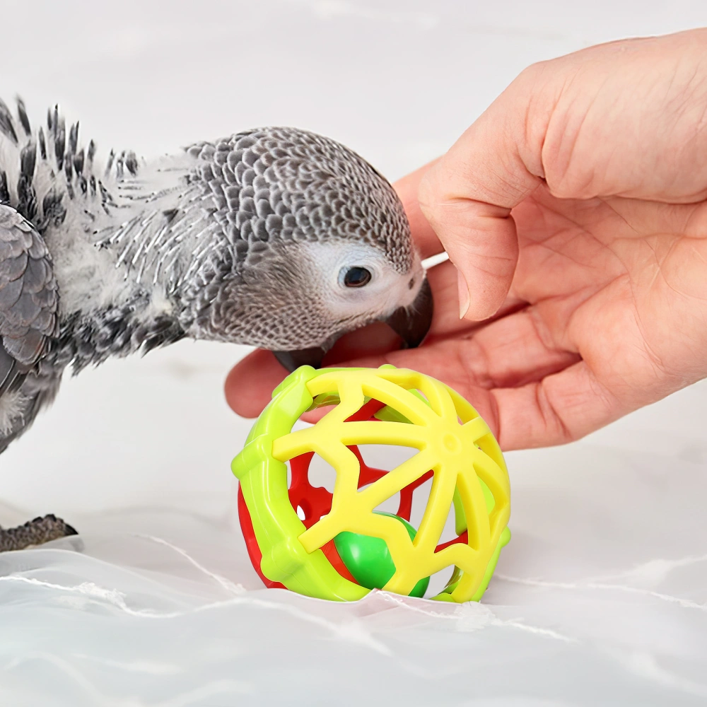 3 Pcs Bird Toys Small Sola Bird Balls with Rubber Bird Grinding Beak Balls for Parrots Budgie Cockatiel