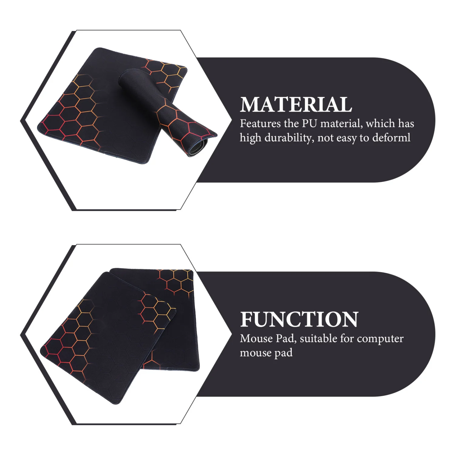 4pcs Mouse Pad Pattern Anti-skid Mouse Pad Travel Office Desktop Mouse Pad