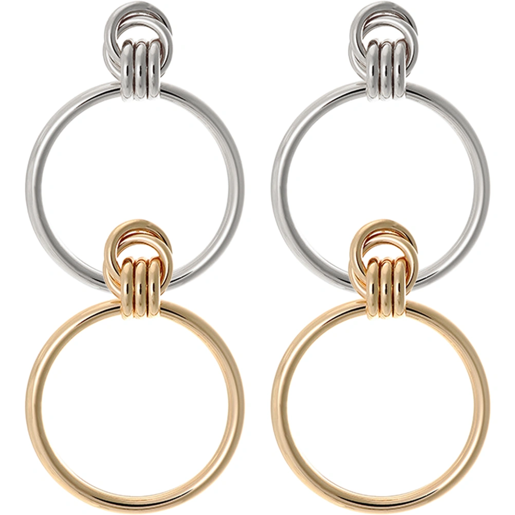 2 Pairs Circle Earrings Exaggerated Earrings Dangle Earrings Fashion Jewelry for Women