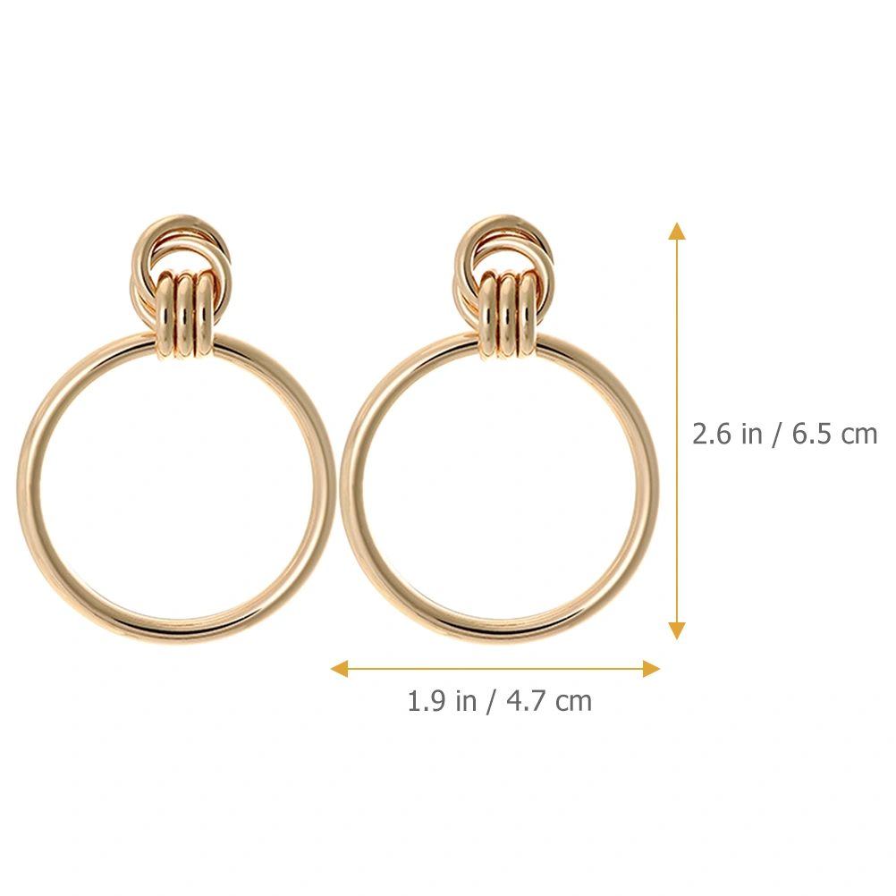 2 Pairs Circle Earrings Exaggerated Earrings Dangle Earrings Fashion Jewelry for Women