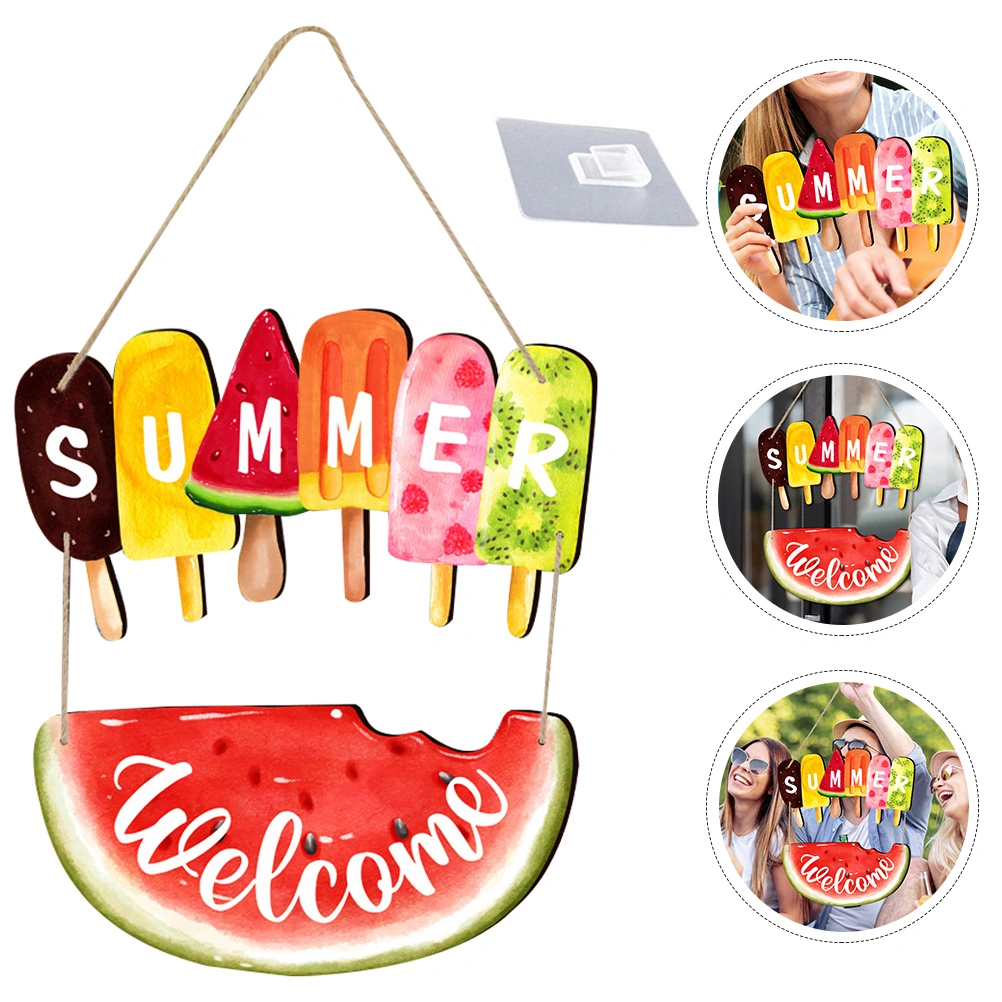 Wood Sign Hanging Ornament Beach Wooden Sign Hanging Luau Party Decoration