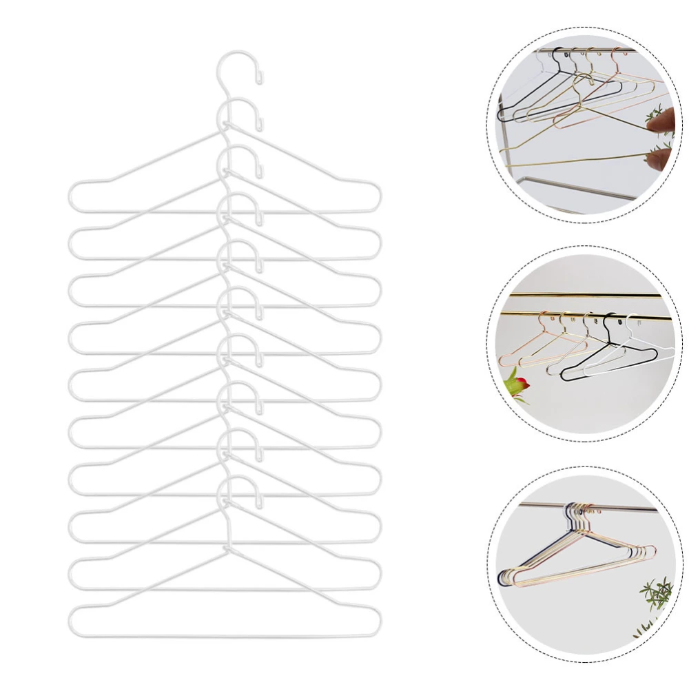 10pcs Doll Clothes Pet Apparel Hangers Doll Clothes Small Hangers Metal Hangers