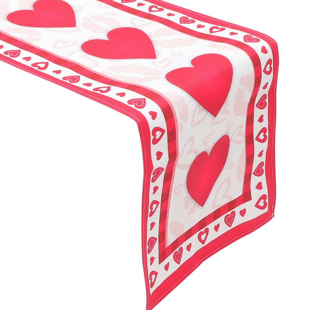 Romantic Table Runner Parties Decorative Cloth Heart Pattern Tablecloth Party Table Ornament