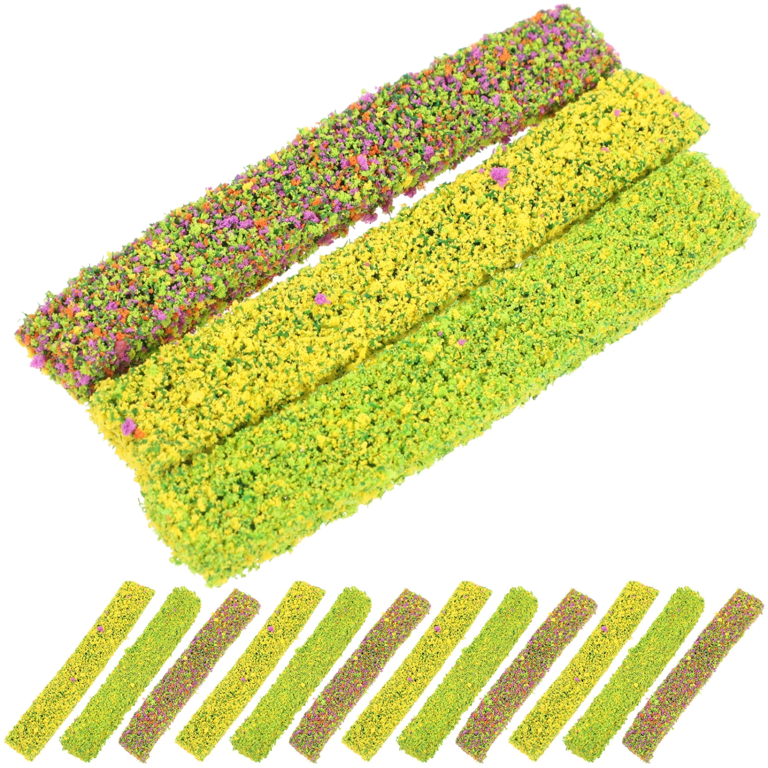 15PCS Miniature Bush Strips Simulation Shrub Cluster Shrub Vegetation Groups